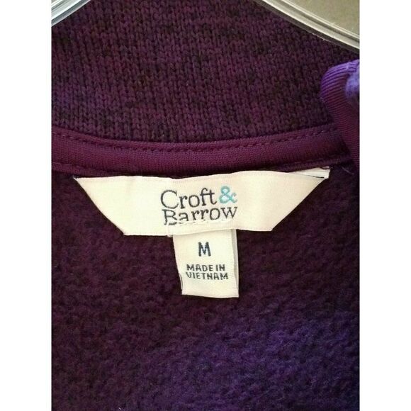 Croft & Barrow Full Zip Fleece Long Sleeves Purple Pockets Polyester Womens M - Picture 7 of 7
